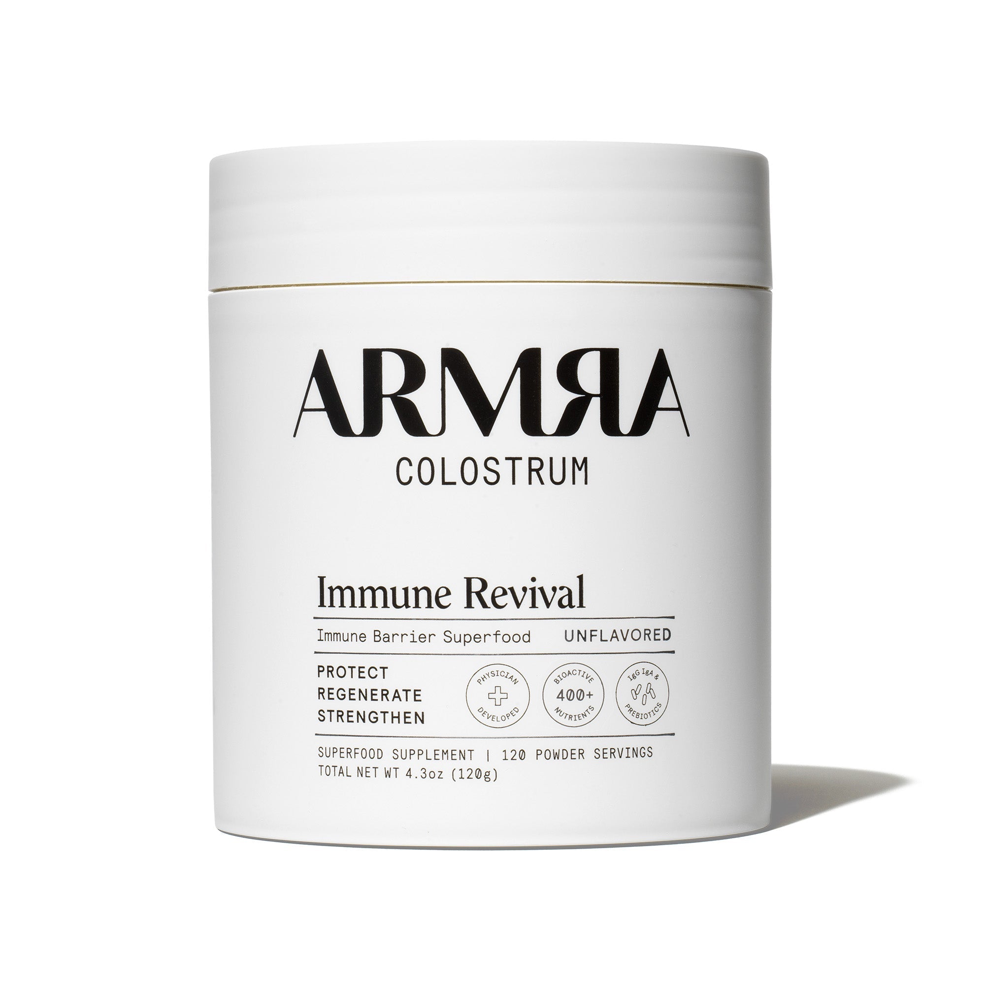 ARMRA Colostrum™ Powder | Unflavored | Gut Health & Bloating | Skin & Hair | Immunity | Keto, Gluten & Fat-Free | 120 Servings